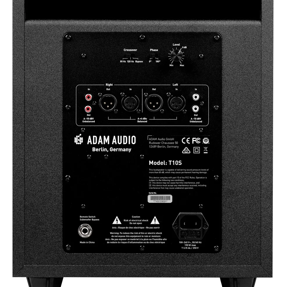 ADAM Audio T10S 10" Powered Studio Subwoofer (Each)