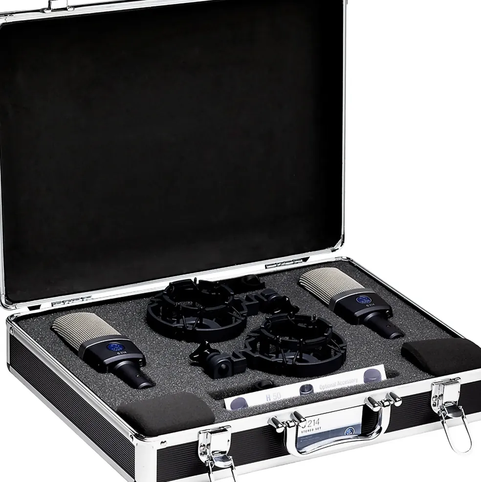 AKG C214 Large-Diaphragm Condenser Microphone - Matched Stereo Pair Black