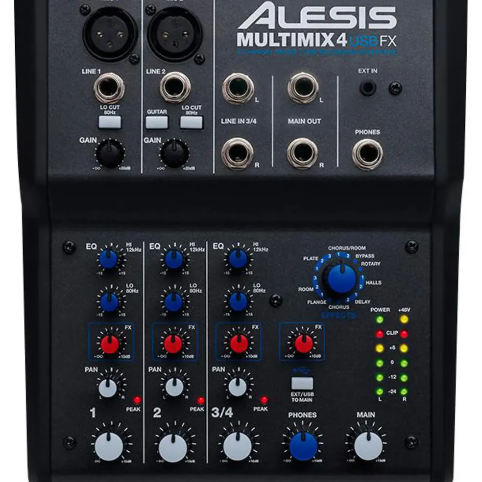 Alesis MultiMix 4 USB FX 4-Channel Mixer with Effects & USB Audio Interface