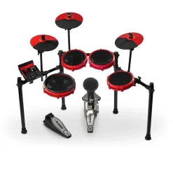 Alesis Nitro Max 8-Piece Electronic Drum Set With Bluetooth and BFD Sounds Red
