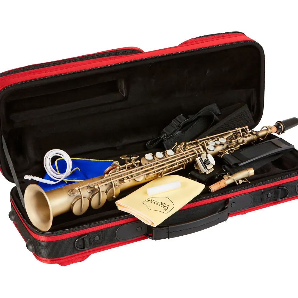 Allora ASPS-550 Paris Series Straight Soprano Sax Antique Matte Antique Matte Keys