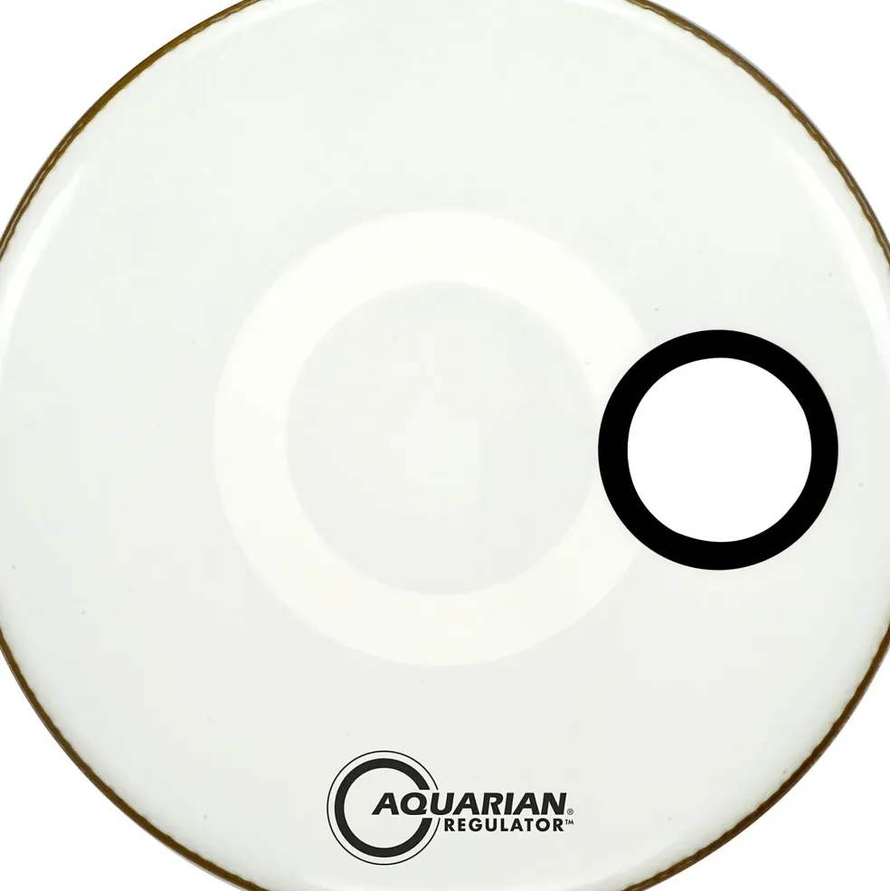 Aquarian Regulator RSM Off-Set Hole Bass Drum Head Gloss White 22 in.