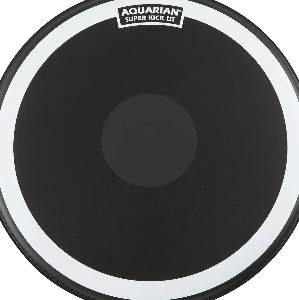 Aquarian Super-Kick III Black Drumhead 22 in.