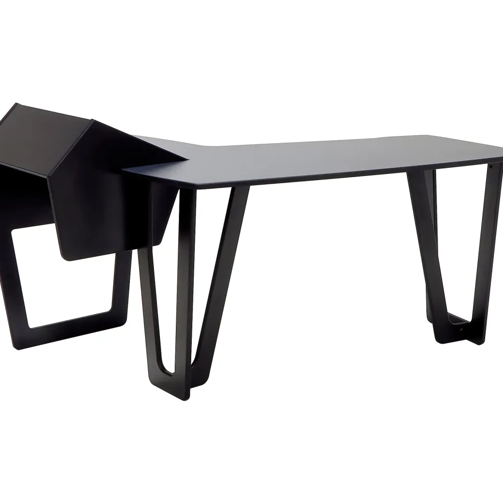 Argosy AIRE Edit Workstation with 8ru Rack on Right, Hautelink Desktop, Black Legs Right