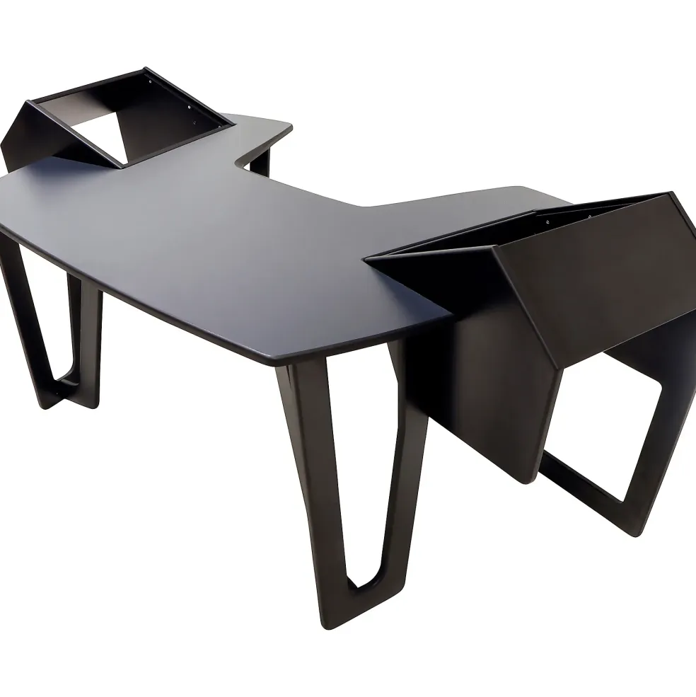 Argosy AIRE Producer Workstation With 8ru Racks on Left & Right, Hautelink Desktop, Black Legs