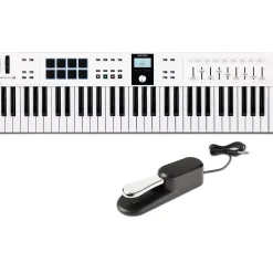 Arturia KeyLab Essential 61 mk3 Keyboard Controller With Universal Sustain Pedal White