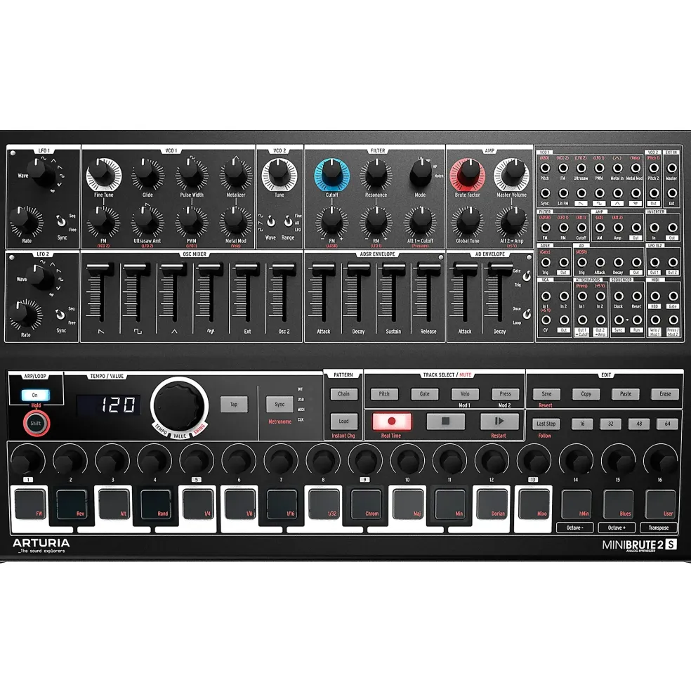 Arturia MiniBrute 2S Analog Desktop Synthesizer/Sequencer Noir