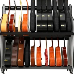A&S Crafted Products Band Room Double-Stack Guitar Shelf Rack 69.5 x 68.375 x 30.25 in.