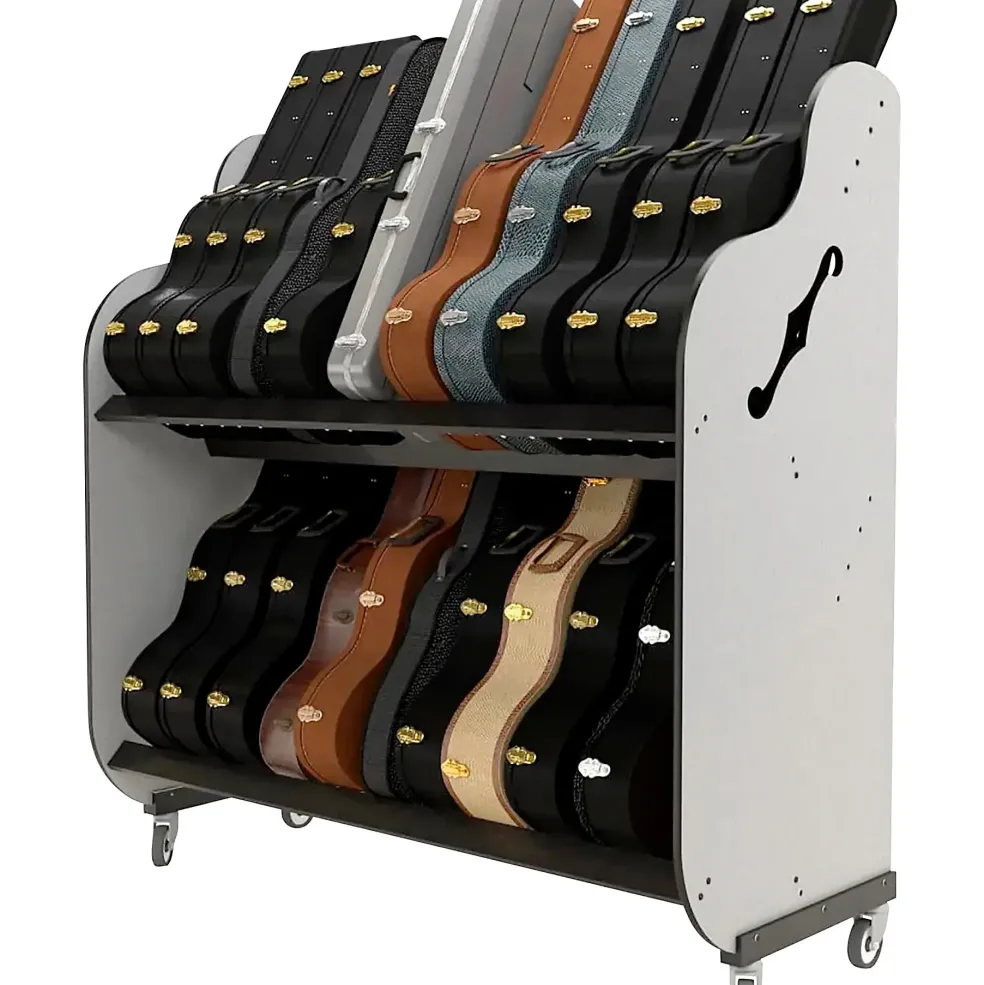 A&S Crafted Products Band Room Double-Stack Guitar Shelf Rack 69.5 x 68.375 x 30.25 in.
