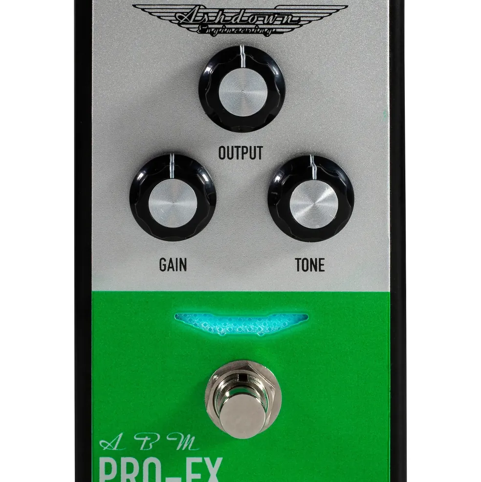 Ashdown Compact Pro Drive Bass Distortion Effects Pedal Silver and Green