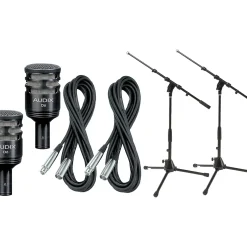 Audix D6 Kick Drum Mic with Cable and Stand 2 Pack