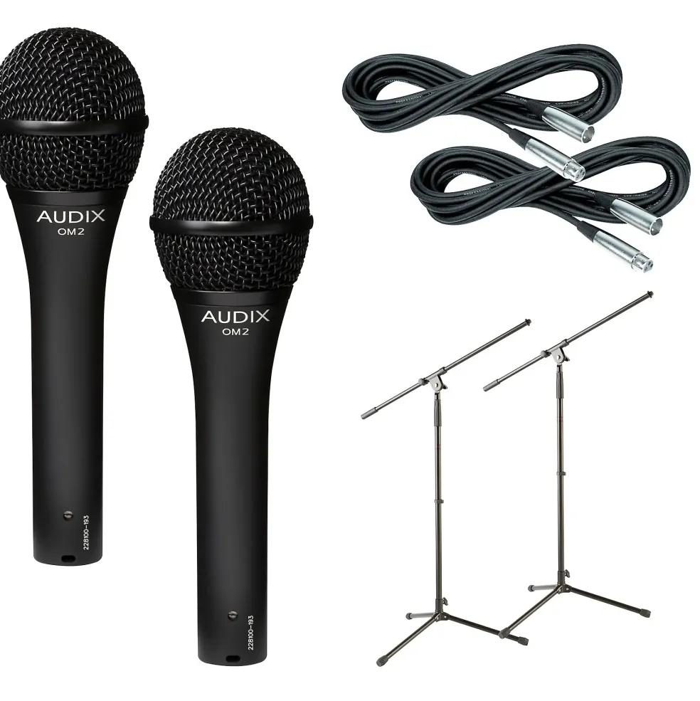 Audix OM-2 Mic with Cable and Stand 2 Pack