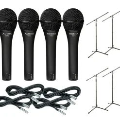 Audix OM-5 Mic with Cable and Stand 4 Pack