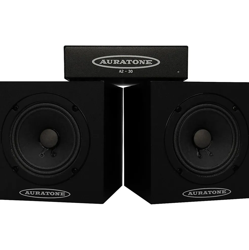 Auratone 5C Super Sound Cubes 4.5" Passive Reference Monitors with A2-30 Power Amp Black