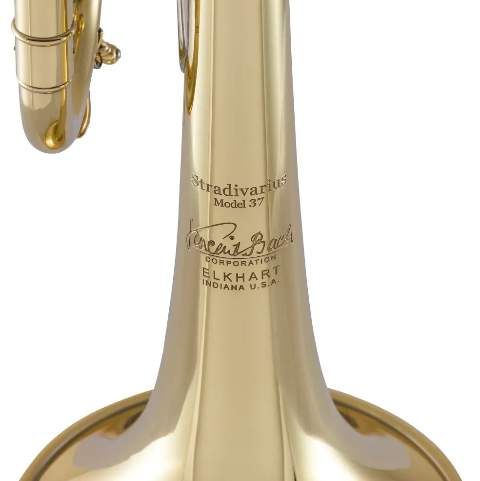 Bach 190 Stradivarius 37 Bell Medium Plus Bore Series Unlacquered Professional Bb Trumpet Unlacquered