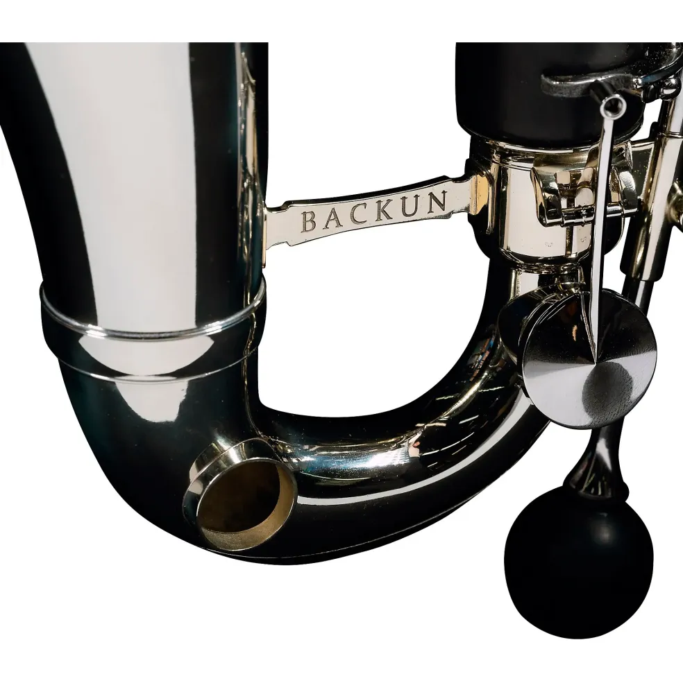 Backun Backun Alpha Low Eb Synthetic Bass Clarinet with Nickel Plated Keys with Lyre Holder, 2-Piece Neck, Compact Hardshell Case Nickel Plated Keys Low Eb