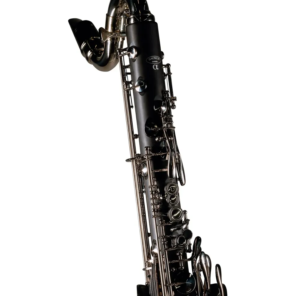 Backun Backun Alpha Low Eb Synthetic Bass Clarinet with Nickel Plated Keys with Lyre Holder, 2-Piece Neck, Compact Hardshell Case Nickel Plated Keys Low Eb