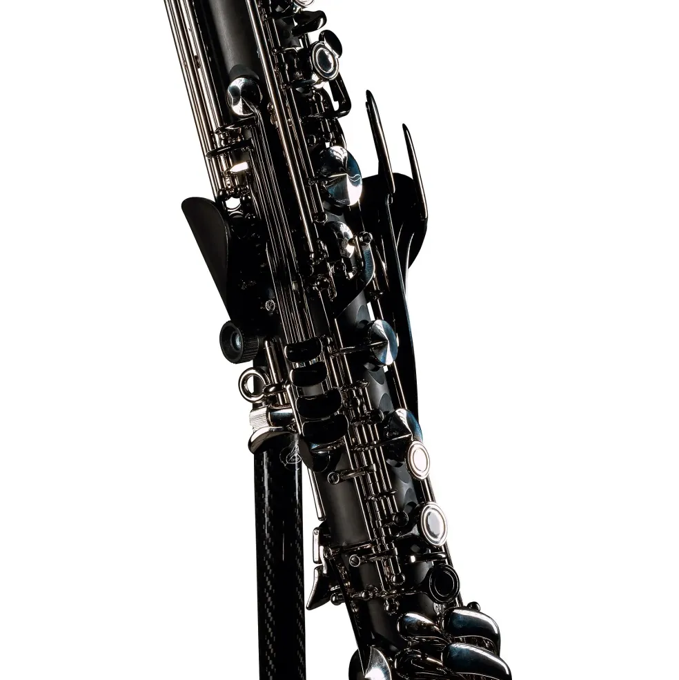 Backun Backun Alpha Low Eb Synthetic Bass Clarinet with Nickel Plated Keys with Lyre Holder, 2-Piece Neck, Compact Hardshell Case Nickel Plated Keys Low Eb
