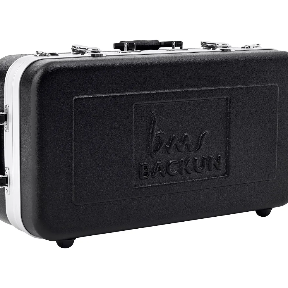 Backun Backun Alpha Low Eb Synthetic Bass Clarinet with Nickel Plated Keys with Lyre Holder, 2-Piece Neck, Compact Hardshell Case Nickel Plated Keys Low Eb