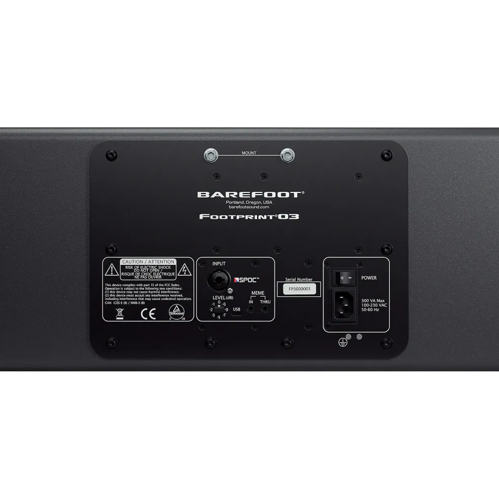 Barefoot Sound Footprint03C 3-Way Center Channel Active Studio Monitor (Each)