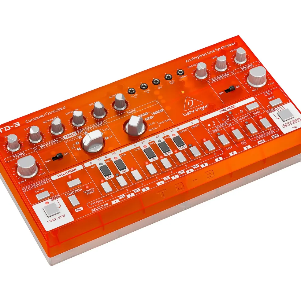 Behringer TD-3-TG Analog Bass Line Synthesizer - Tangerine