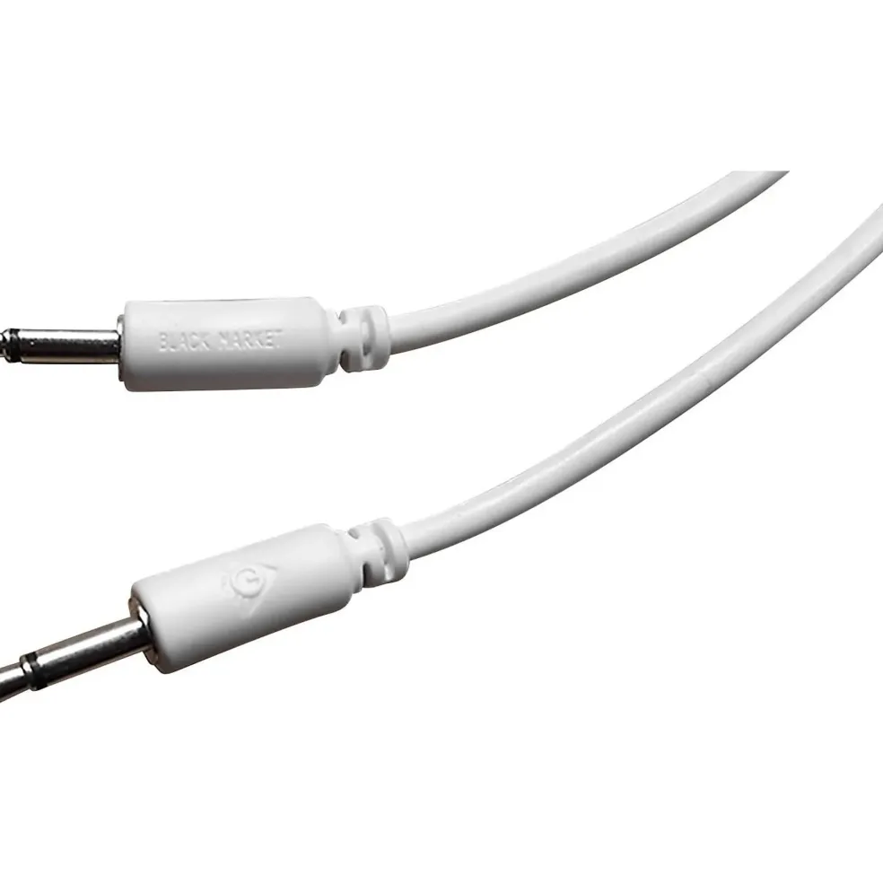 Black Market Modular 3.5" Patch Cable 5 Pack White