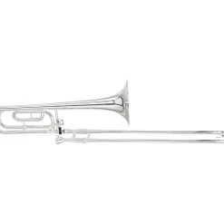 Blessing BTB1488 Performance Series Bb/F Large Bore Rotor Trombone Outfit with Closed Wrap Silver plated Yellow Brass Bell