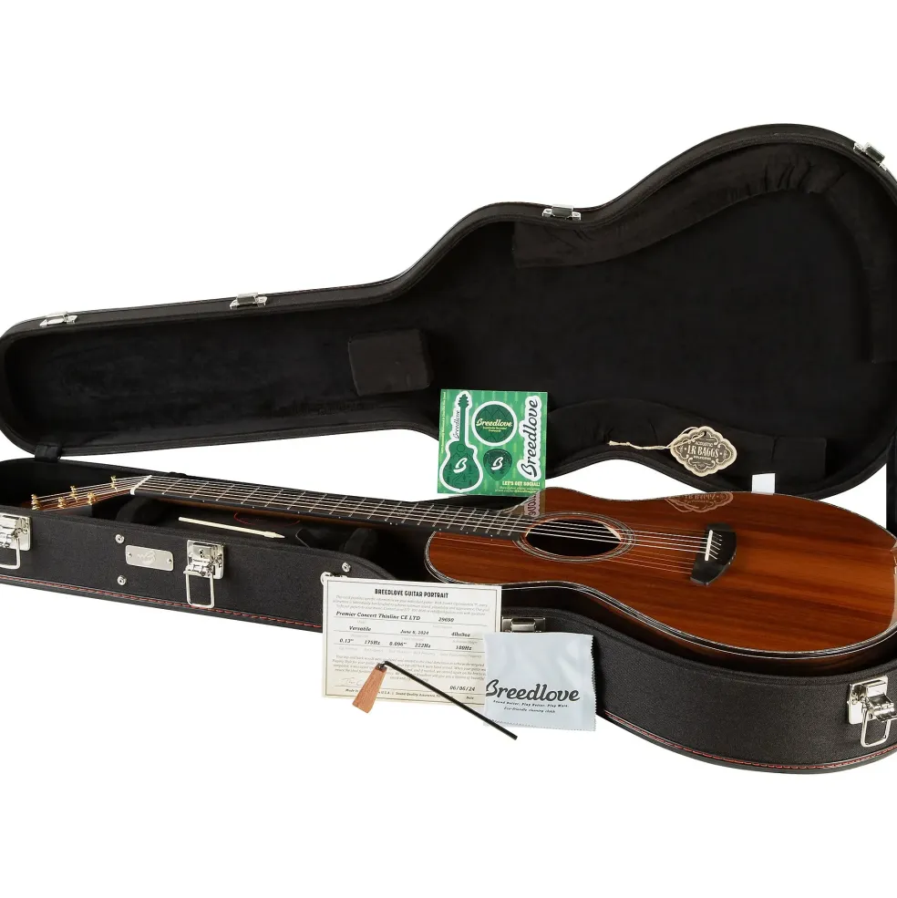 Breedlove Premier Redwood-Brazilian Rosewood Thinline Limited Edition Cutaway Concert Acoustic-Electric Guitar Natural