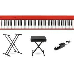 Casio CDP-S160 Compact Digital Piano Essentials Bundle Red