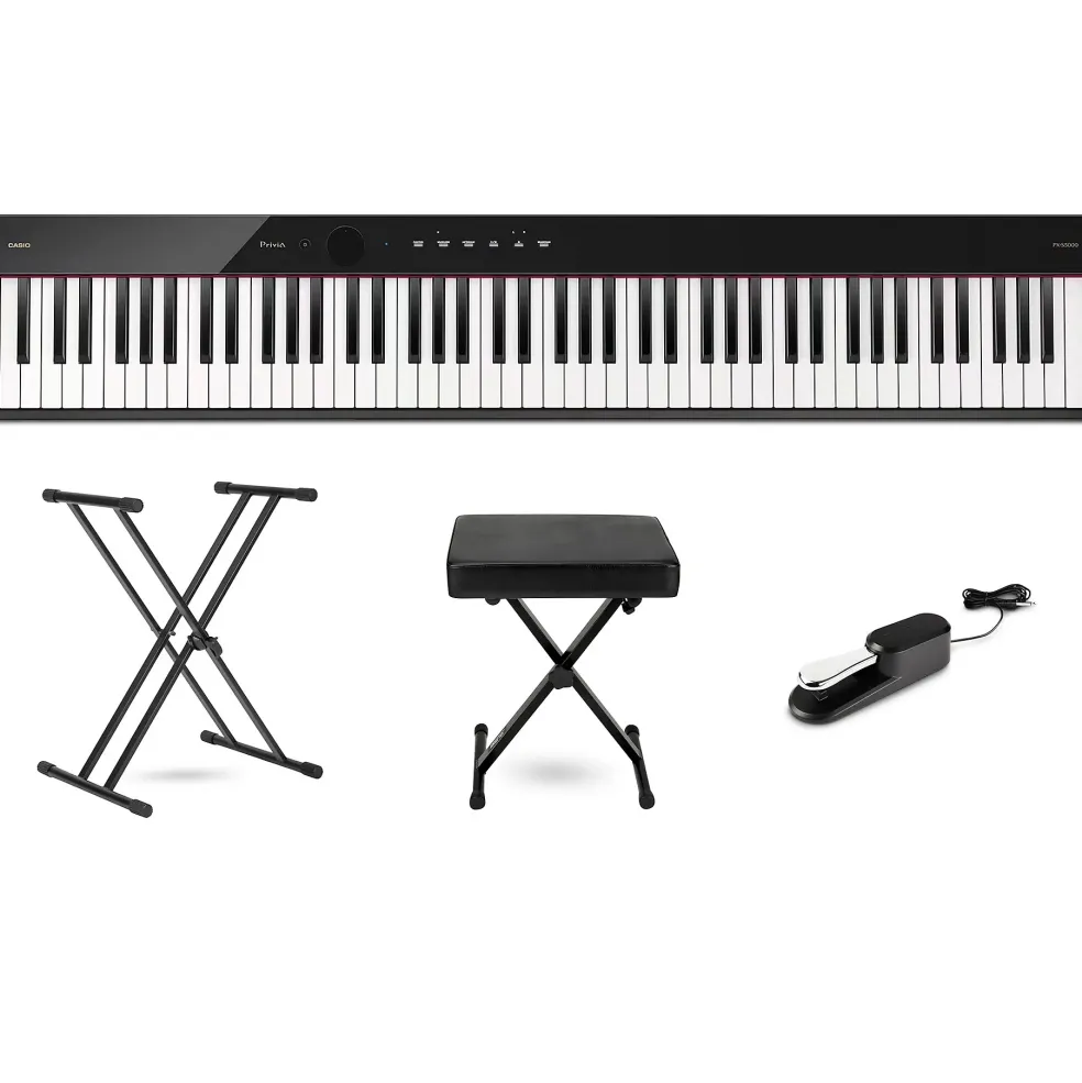 Casio Privia PX-S5000 88-Key Digital Piano Essentials Bundle Black