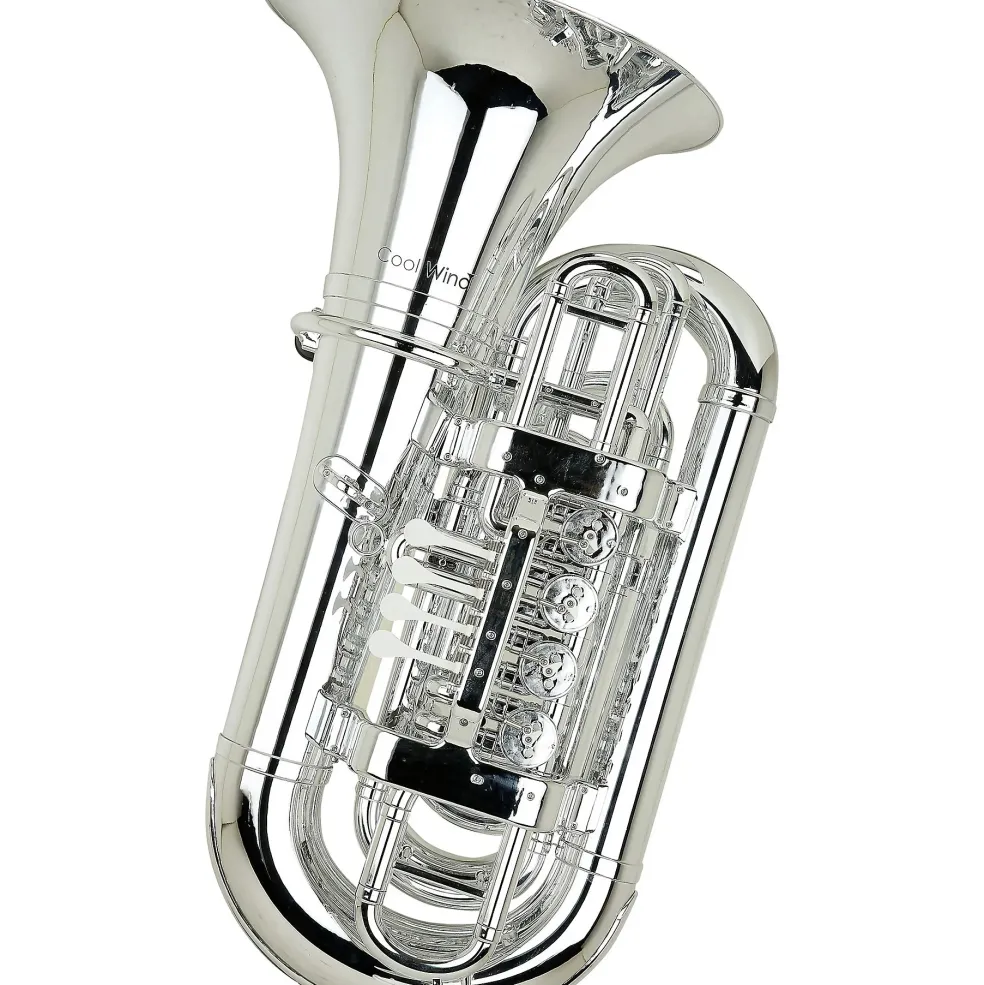 Cool Wind CTU-200 Metallic Series 4-Valve Plastic BBb Tuba Silver