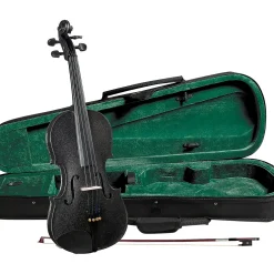 Cremona SV-75BK Premier Novice Series Sparkling Black Violin Outfit 4/4 Outfit