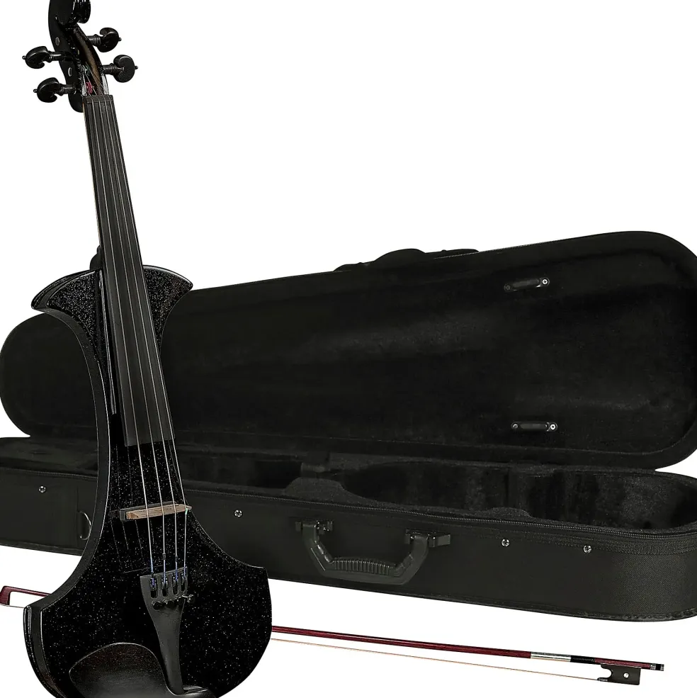 Cremona SV-180BKE Premier Student Electric Violin Outfit 4/4 Metallic Black
