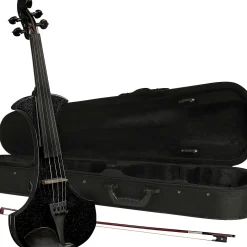 Cremona SV-180BKE Premier Student Electric Violin Outfit 4/4 Metallic Black