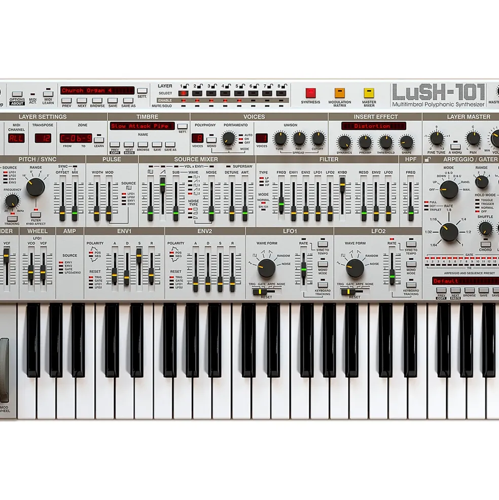 D16 Group LuSH-101 SH101 32 voice polyphonic emulation (VST/AU) Software Download