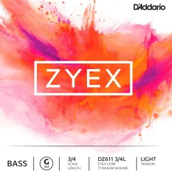 D'Addario DZ611 Zyex 3/4 Bass Single G String Light