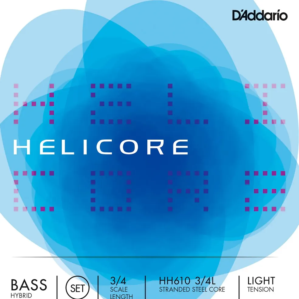 D'Addario Helicore Hybrid Series Double Bass String Set 3/4 Size Light