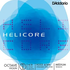 D'Addario Helicore Octave Series Violin D String 4/4 Size, Medium