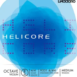 D'Addario Helicore Octave Series Violin E String 4/4 Size, Medium