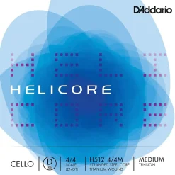 D'Addario Helicore Series Cello D String 4/4 Size Medium