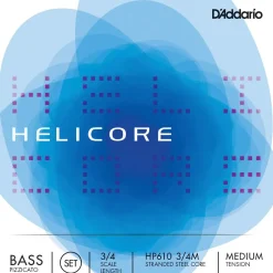 D'Addario HP610 Helicore Pizzicato 3/4 Size Double Bass String Set 3/4 Size Medium