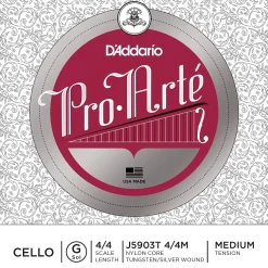 D'Addario Pro-Arte Series Cello G String 4/4 Size Tungsten