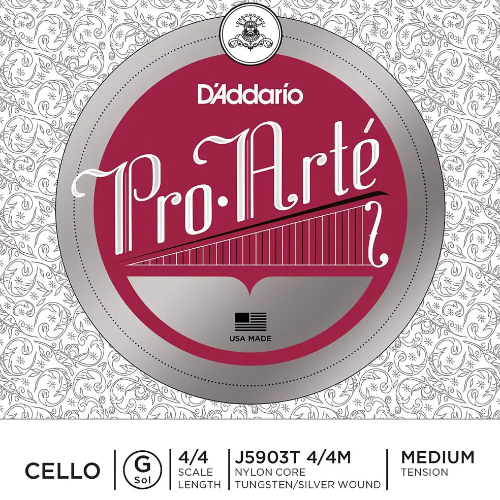 D'Addario Pro-Arte Series Cello G String 4/4 Size Tungsten