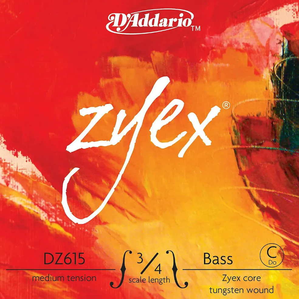 D'Addario Zyex Series Double Bass Low C (Extended E) String 3/4 Size Medium