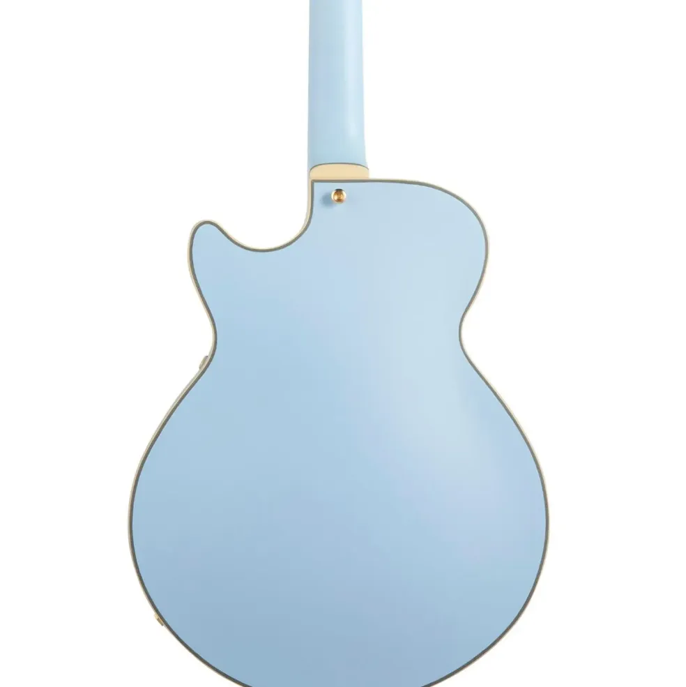 D'Angelico D'Angelico EX-SS Non-F Hole Deluxe Edition Hollowbody Electric Guitar Matte Powder Blue Tortoise Pickguard