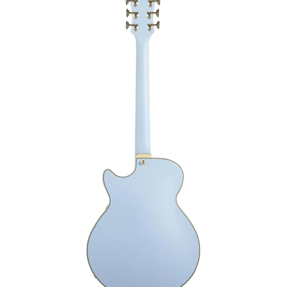 D'Angelico D'Angelico EX-SS Non-F Hole Deluxe Edition Hollowbody Electric Guitar Matte Powder Blue Tortoise Pickguard