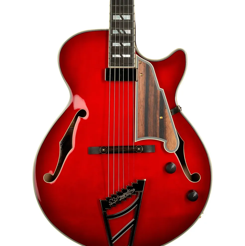 D'Angelico Excell SS Soho Hollowbody Electric Guitar With Stairstep Tailpiece Dark Cherry Burst