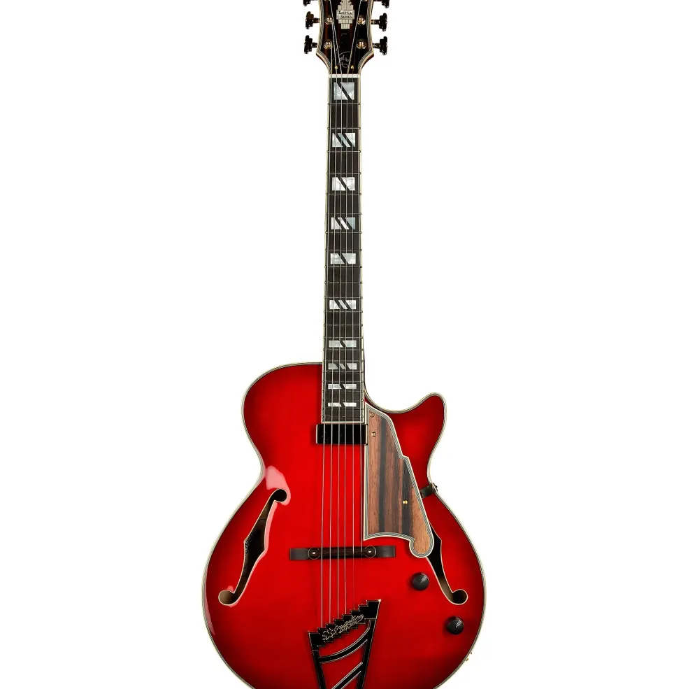 D'Angelico Excell SS Soho Hollowbody Electric Guitar With Stairstep Tailpiece Dark Cherry Burst