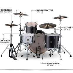 ddrum Dios 3-Piece Shell Pack Black Satin