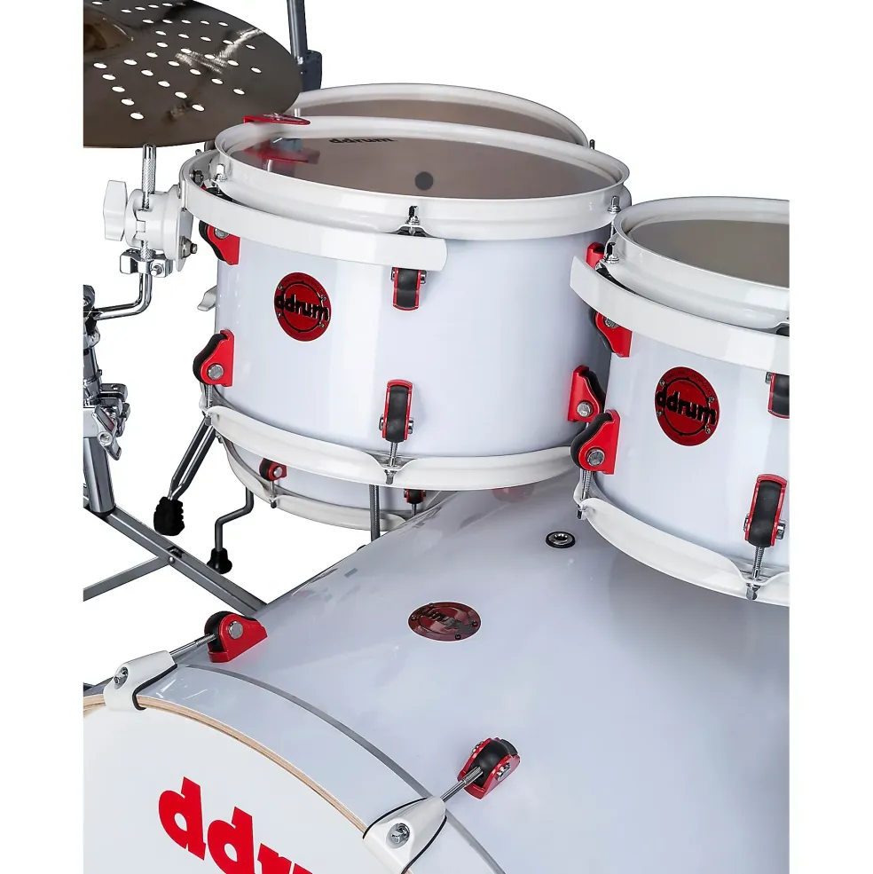 ddrum Hybrid Player 5-Piece Acoustic-Electric Shell Pack White/Red